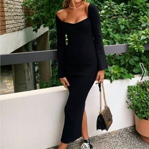 Verge Girl New Fashion ribbed knit midi dress